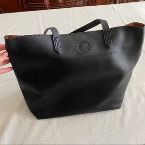 Black Leather Tote Bag